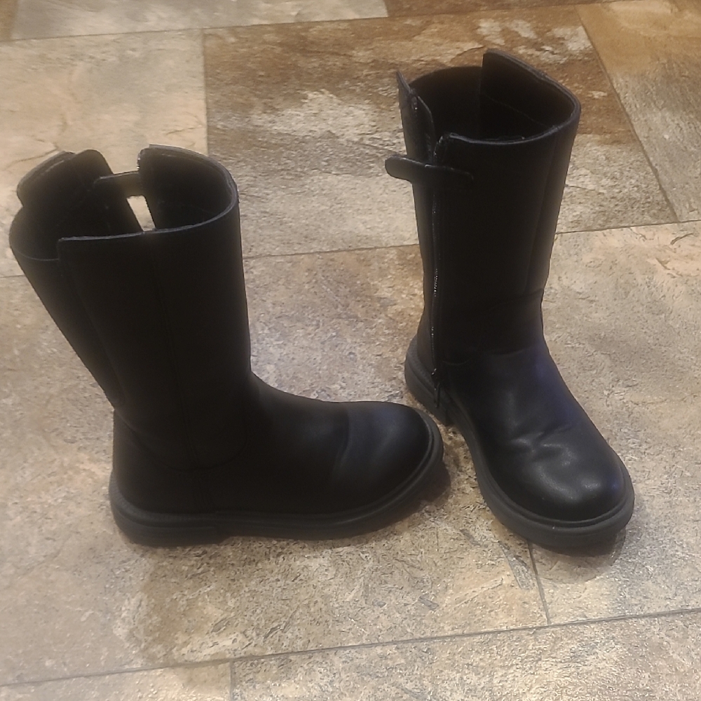 Geox Black Leather Mid-Calf Boots